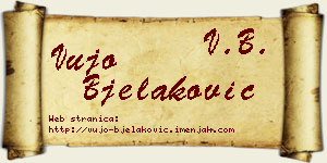 Vujo Bjelaković vizit kartica